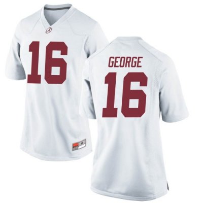 Women's Alabama Crimson Tide #16 Jayden George White Replica NCAA College Football Jersey 2403ISLZ4